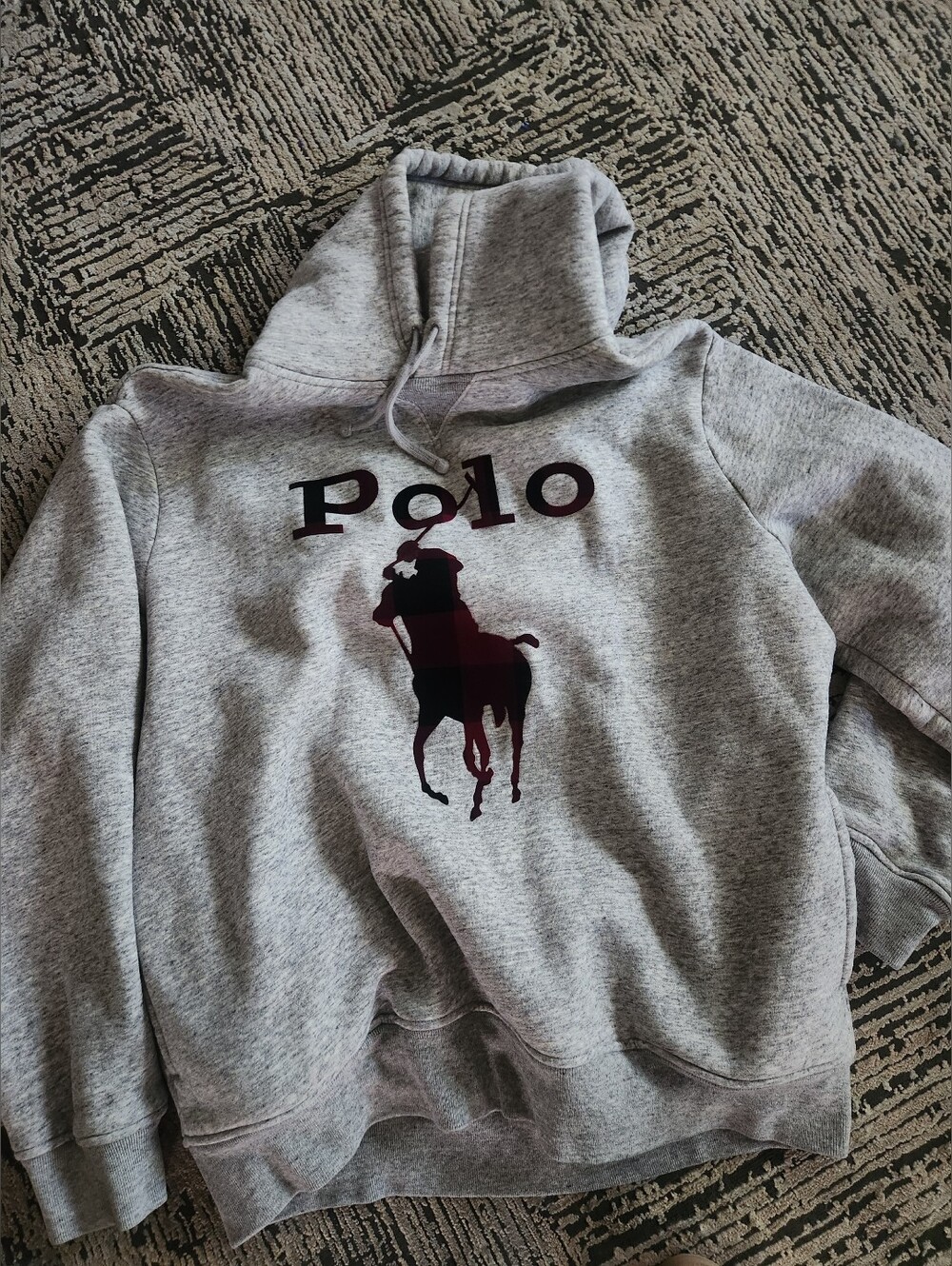 Polo by Ralph Lauren Gray Crewneck Sweatshirt with Maroon Pony Logo, Size XL
